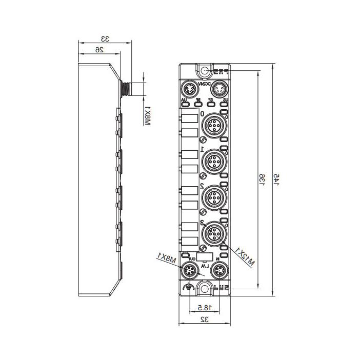 Supports EtherCAT, 4-port, IO-Link Master, Class A, and 006AA1